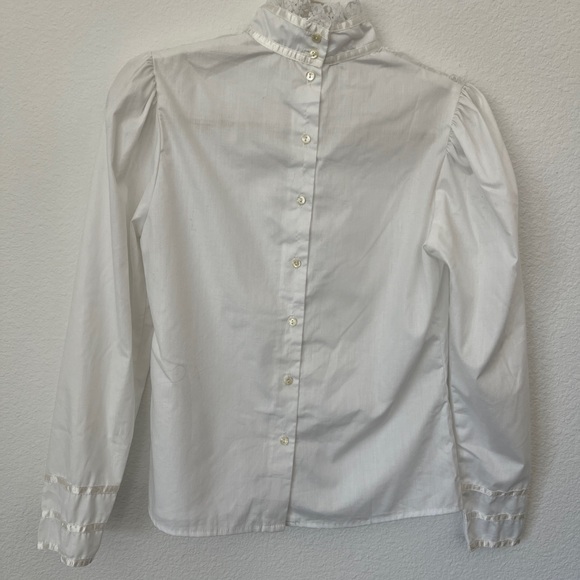 True Vintage White Lace Victorian Edwardian Top - Picture 5 of 5
